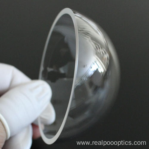 Mounted 130 mm diameter Fused silica glass dome